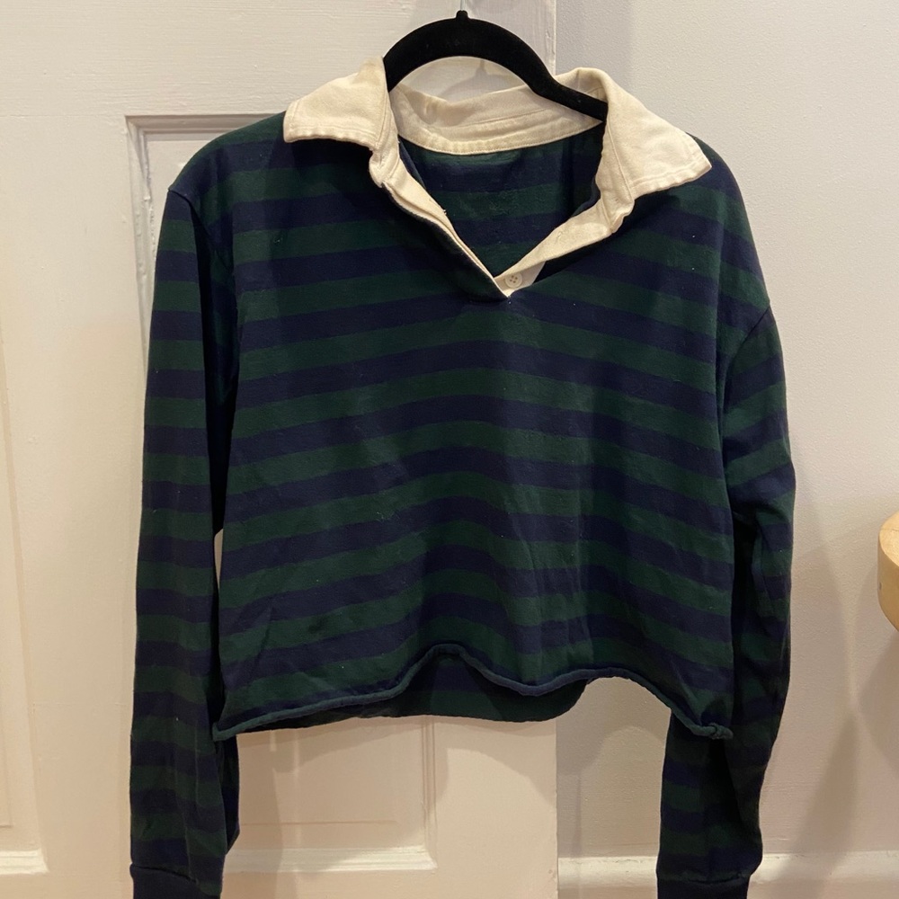 Brandy Melville Collared Striped Rugby Shirt